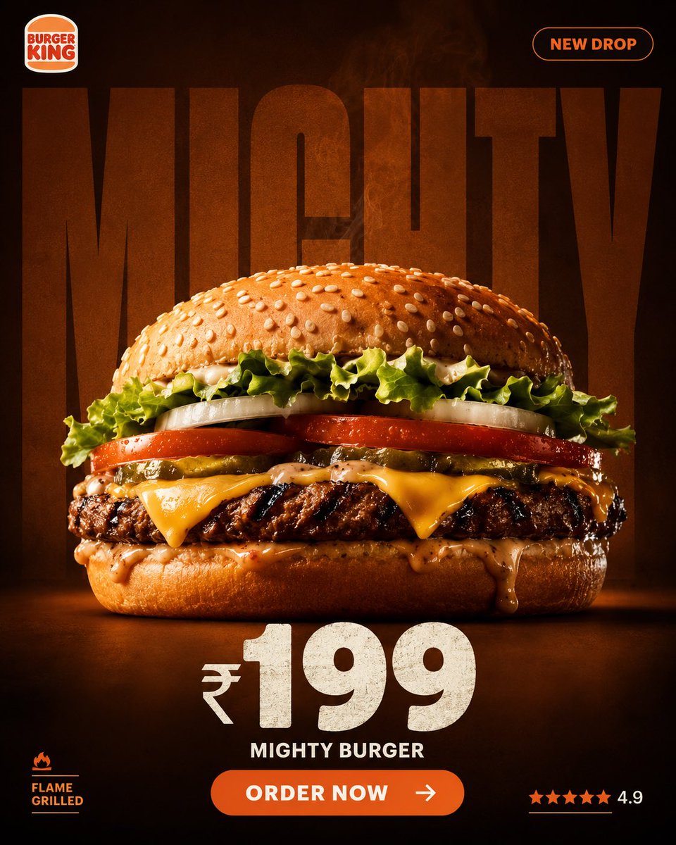 Luxury Subway & Burger King Food Advertising Poster Prompts | Premium FMCG Social Media Campaign