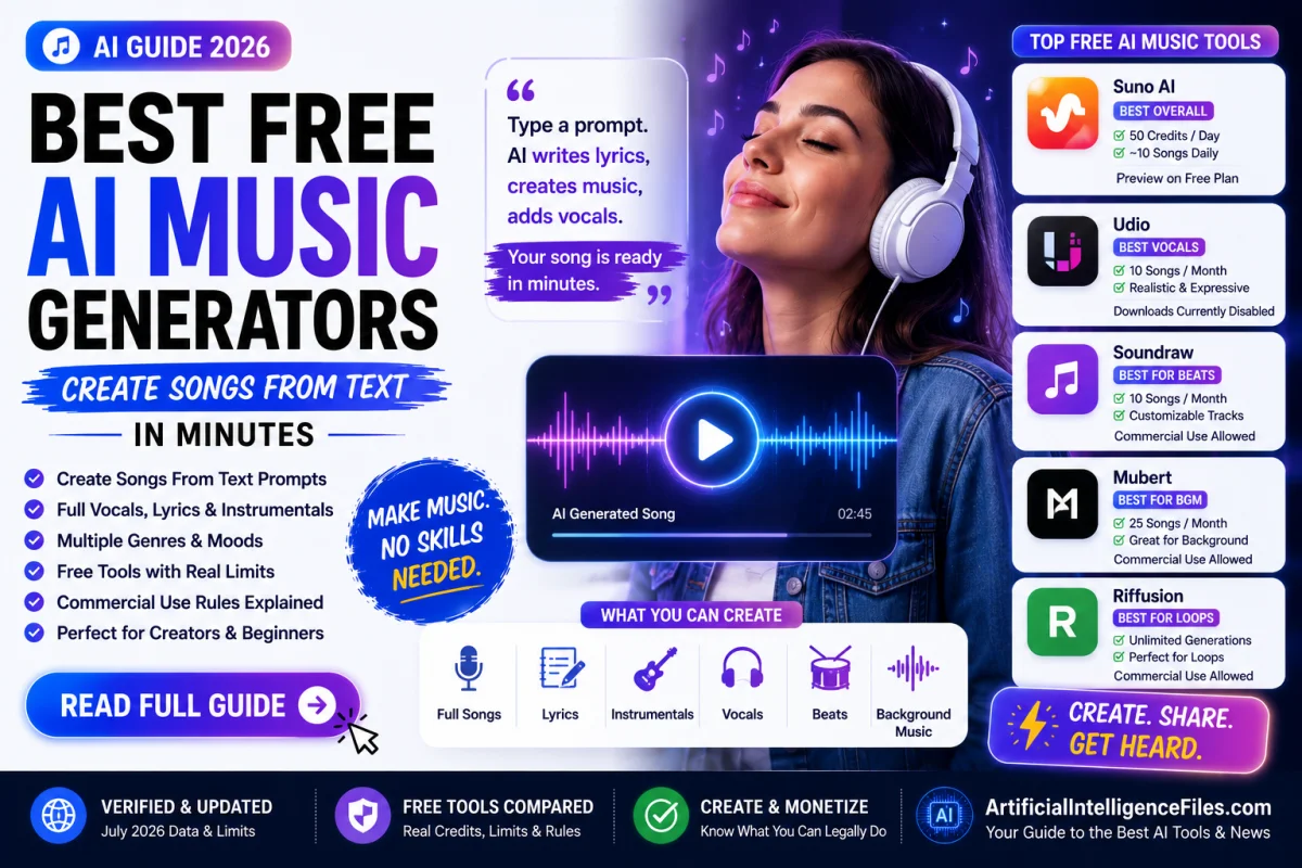 Best Free AI Music Generators in 2026 — Create Songs From Text in Minutes
