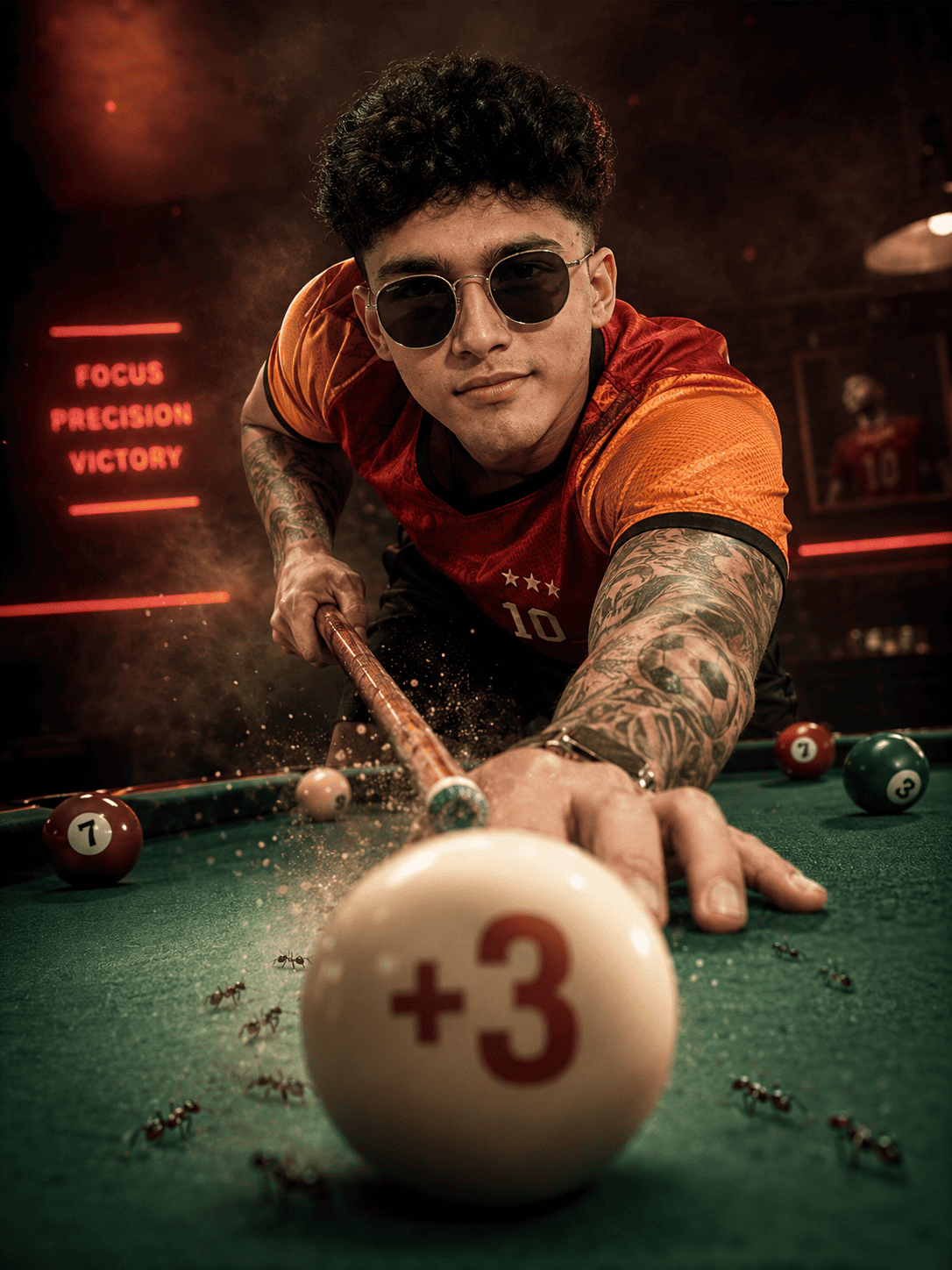 Cinematic Football Billiards Fusion Sports Poster | Elite Athlete Campaign