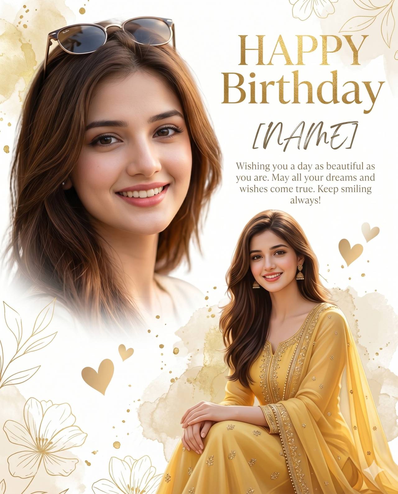 Face Match Ultra Realistic Birthday Collage Poster Prompt