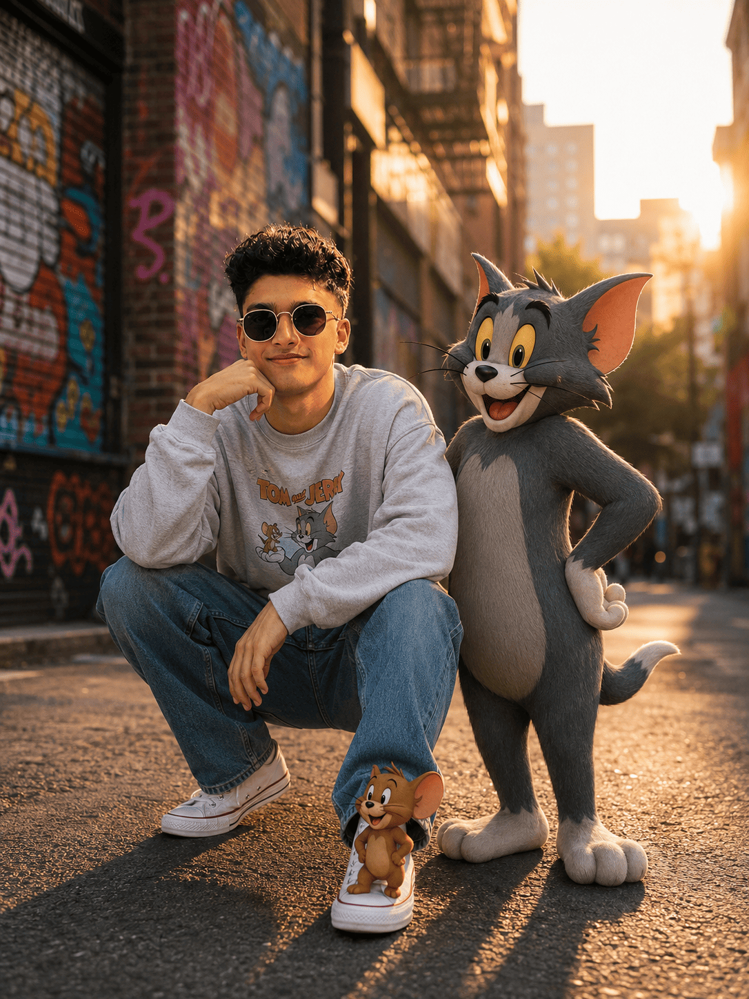 Hyper-Realistic Tom & Jerry Street Portrait | Cinematic CGI Editorial