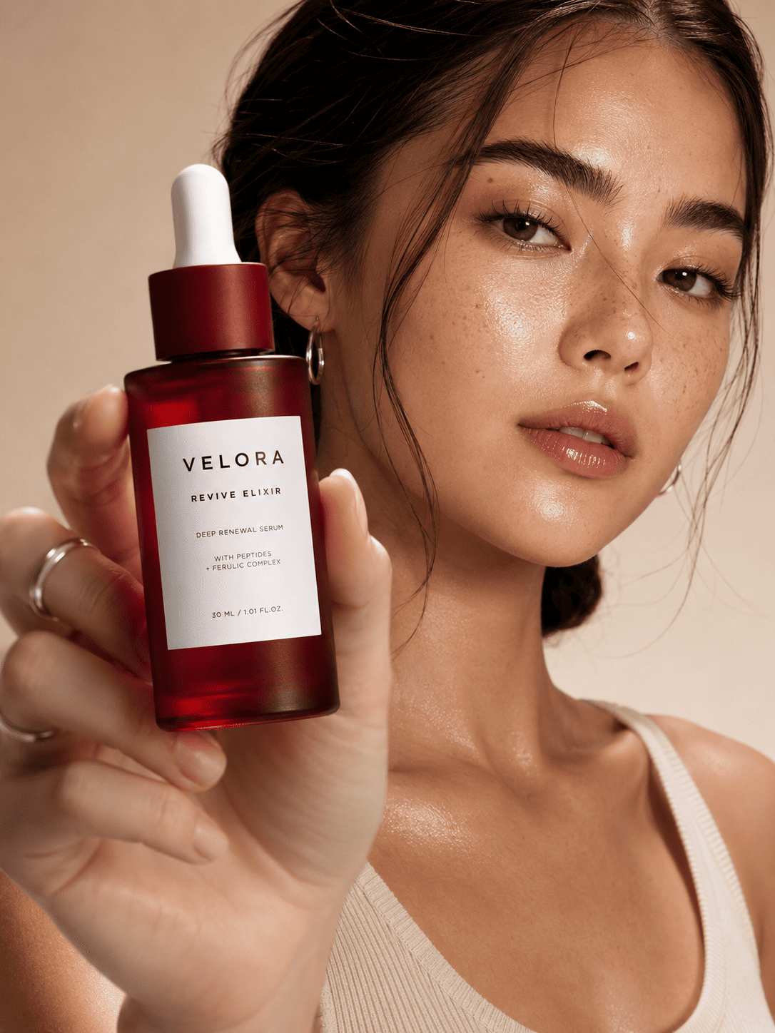 Luxury Green Botanical Essence Serum Advertisement Prompt | Premium K-Beauty Product Photography