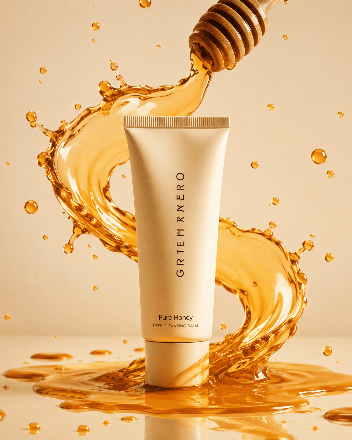 Luxury Honey Facial Balm Product Advertisement Prompt | Premium Skincare Campaign