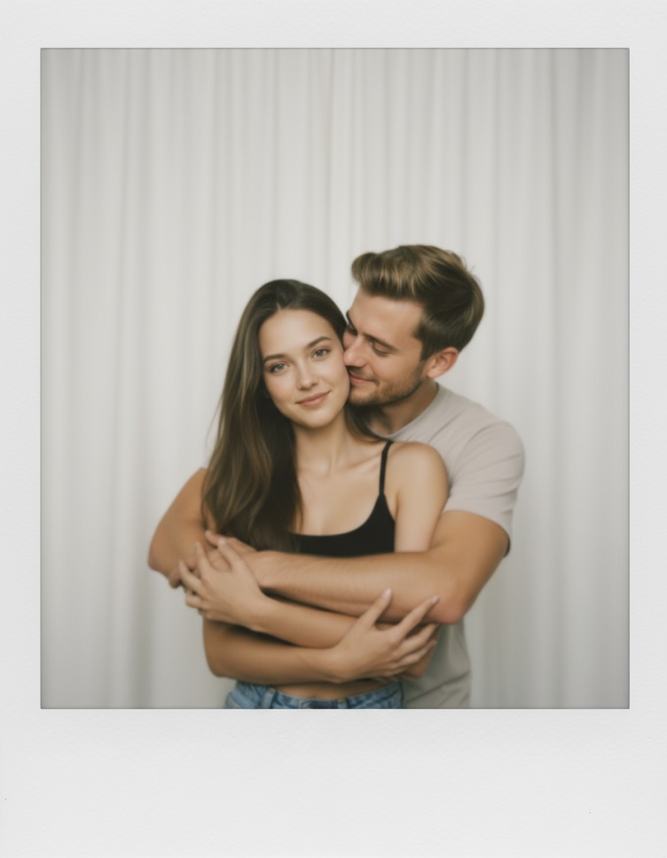 Polaroid Flash Couple Portrait AI Prompt